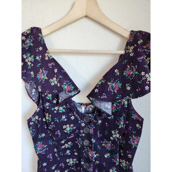 Free People Violet Visions Romper Floral Corduroy Size XS - Picture 10 of 13